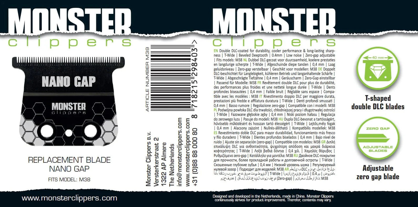 MonsterClipper NANO GAP CUTTING BLADE (M39)